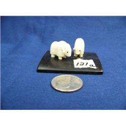 CHOICE on 4 ivory musk ox mounted on baleen  by Robert Kokuluk (2)