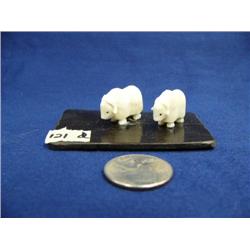 CHOICE on 4 ivory musk ox mounted on baleen  by Robert Kokuluk (2)