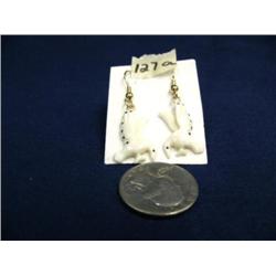 CHOICE on 4 ivory earrings by Robert Kokuluk: cormorants (2)