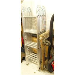 Scaffolding aluminum ladder and 2 furniture carts (241)