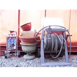 Hose reel, luggage cart and planter (241)