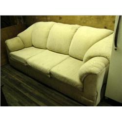 3 seated white sofa in poor condition (210)