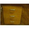 Image 2 : Art Deco walnut doctor's bench with leather top and step stool (210)