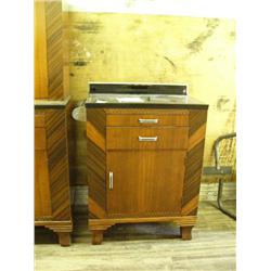 Art Deco walnut doctor's office cabinet (210)