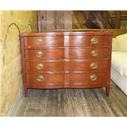 Mahogany 4 drawer chest with serpentine front (247)