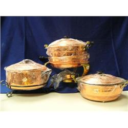 Lot of copper fondue pots (241)