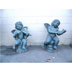 Two 27" cherubs playing musical instruments (1)