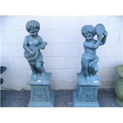 Two 45" cherubs playing musical instruments (1)