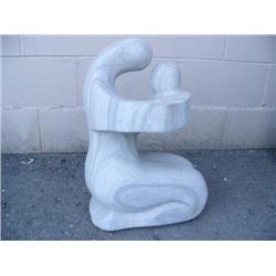 22" stone modern sculpture of women and baby (1)