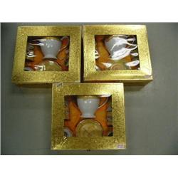 Lot of 3 sets of coffee/tea service - Golden leaf design - some broken handles (8888)