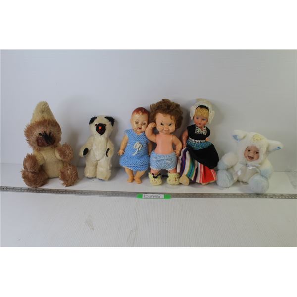 (3) Dolls - (3) Stuffed Toys