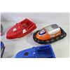 Image 2 : (7) Plastic Toy Boats & Cars w/2 Remotes