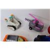 Image 4 : (7) Plastic Toy Boats & Cars w/2 Remotes