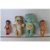 Image 1 : (2) Vintage Rubber Dolls (Rice Roy & Regal) - (2) Stuffed Bears (Care Bear)