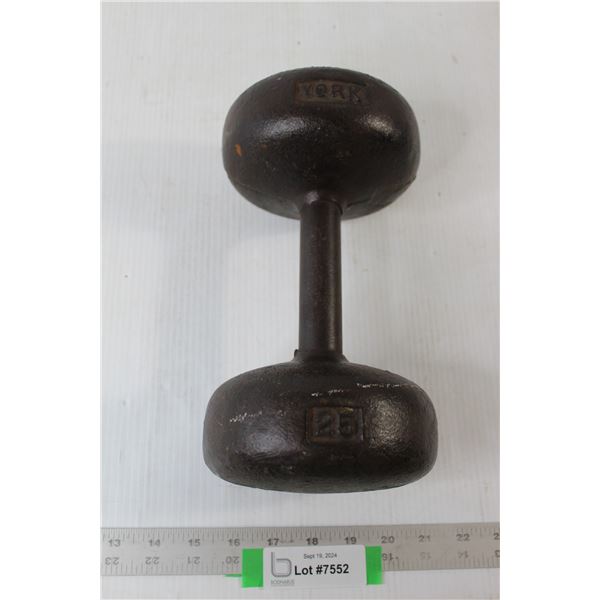 Vintage York 25lb Dumbbell