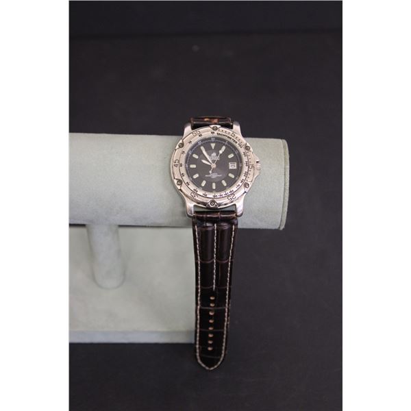 Rockland Quartz Watch Dark Leather band - Consignor Says Working