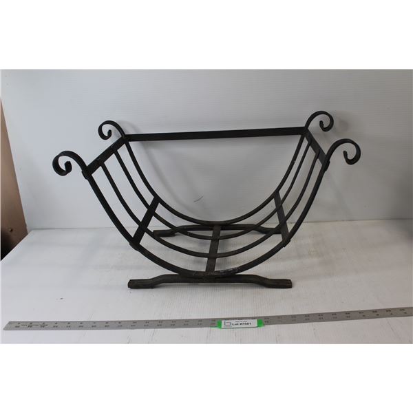 Black Iron Fireplace Log Holder - 24" x 12" x 13"