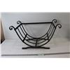 Image 1 : Black Iron Fireplace Log Holder - 24" x 12" x 13"