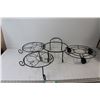 Image 1 : (4) Black Metal Plant Stands - One with Wheels