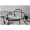 Image 3 : (4) Black Metal Plant Stands - One with Wheels