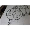 Image 4 : (4) Black Metal Plant Stands - One with Wheels