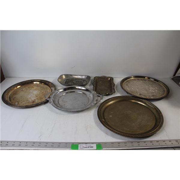 (6)  Silver Plated Trays