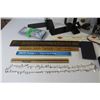 Image 6 : Lidded Box - (2) Bookends - Rulers - (2) Necklaces - Pen Set - Misc. Items