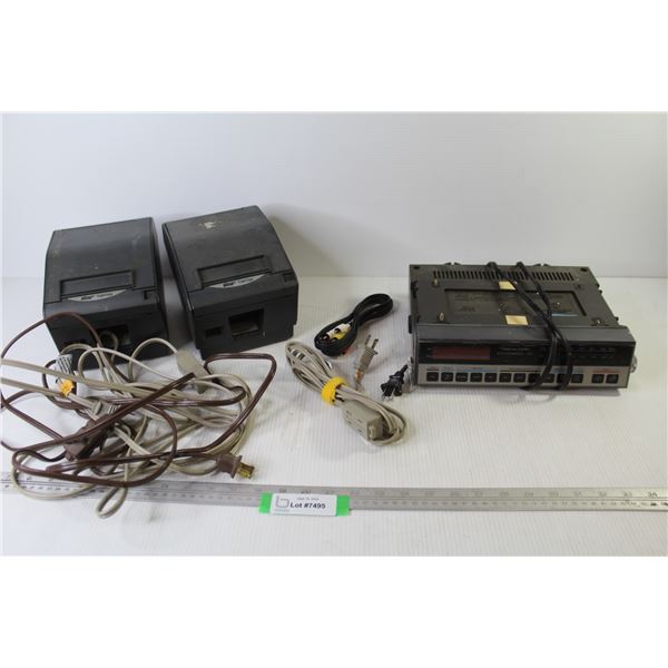 Realistic Kitchen Mate Radio (front scratched - working) - (2) Star TSP 700 Receipt Printers - (3) S