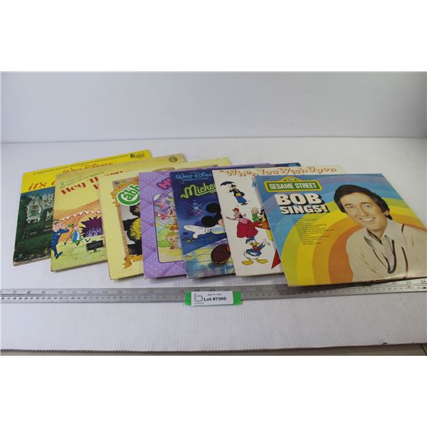 (7) Vinyl Records - Children's - Disney, Sesame Street, Cabbage Patch
