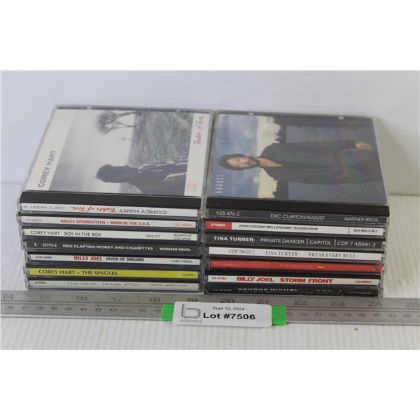 (14) CDs - Beatles - Tina - Corey Hart - George Michael - Eric Clapton - Billy Joel