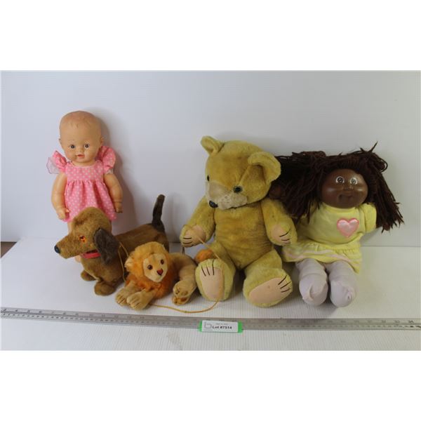 Cabbage Patch Doll - (3) Stuffed Animals - Rubber Doll