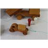 Image 4 : (5) Carved Wooden Toy Vehicles - (1) Wooden Trailer