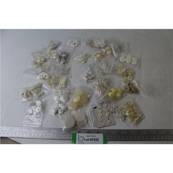 Assorted Buttons - Whites & Yellow