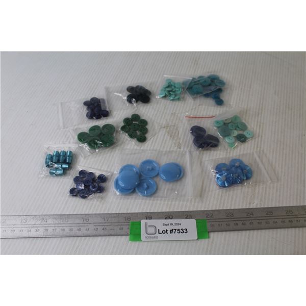 Assorted Buttons - Blues