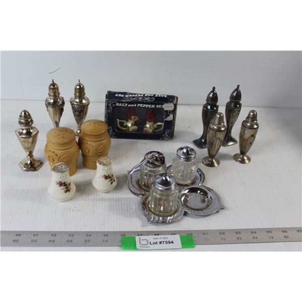 (7) Salt and Pepper Shakers - One Missing, Spice Shaker Set