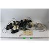 Image 1 : Assorted Charging/Phone Cords, (2) Phone Cord Outlets, Christmas Lights - Tested Works