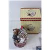 Image 3 : The Windsor Bears Figurine Decoration, Glass Cream and Sugar, Wooden Divided Dish, (2) Metal Decorat