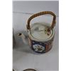 Image 2 : (8) Glass Coasters, Ceramic Teapot, (5) Collection Manoir Mugs, Napkin Holder