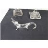 Image 3 : Small Glass Perfume Bottle, Glass Crocodile, (2) Glass Candle Holders