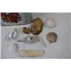 Image 2 : Assorted Seashells, Floral Decorated Tin, Costume Jewelry Piece