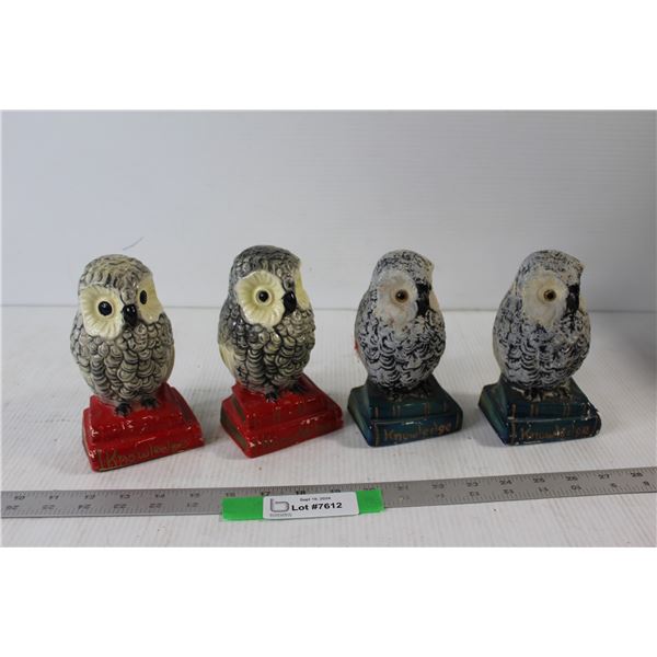 (4) Knowledge Ceramic Owl Decorations