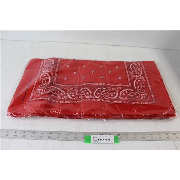 Package of Red Handkerchiefs or Bandanas - Still Sealed