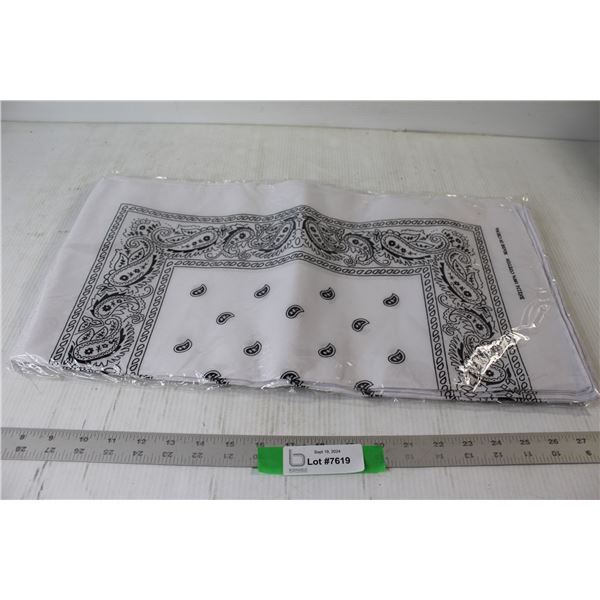 Package of White Handkerchiefs or Bandanas - Still Sealed