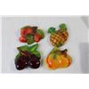 Image 5 : (4) Chalkware Fruits - Pineapple, Peaches, Cherries, Strawberries, Assorted Shoelaces, Assorted Gre