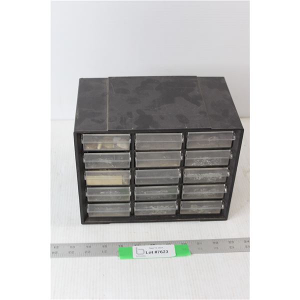 Parts Drawer Organizer with Rocks and Minerals Inside