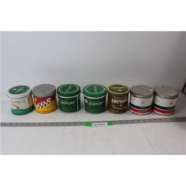 (7) Metal Tobacco Tins