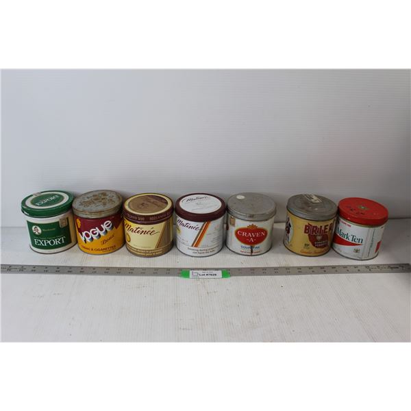 (7) Metal Tobacco Tins