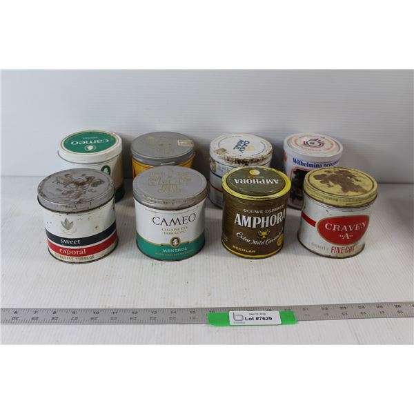 (8) Metal Tobacco Tins