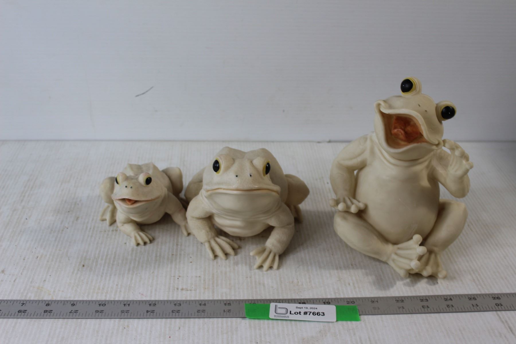 (3) Frog Figurine Decorations - Bodnarus Auctioneering