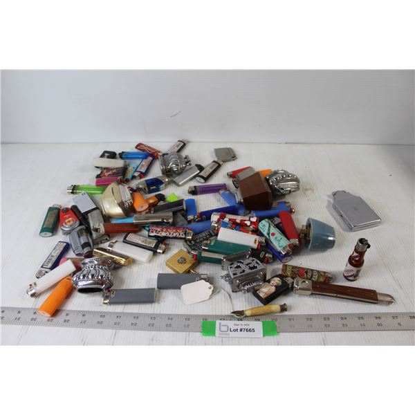 Assorted Lighters, Pipe Cleaner, Double Edged Blade Sharpening Stone